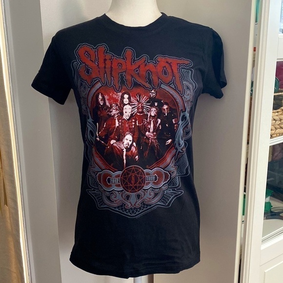 Slipknot Rock Unisex Adult Black Graphic Vintage Concert T-Shirt Tour 2012 New - Picture 4 of 16